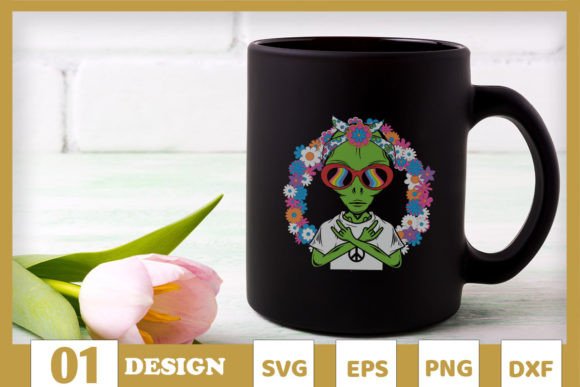 Alien Hippie Floral Peace