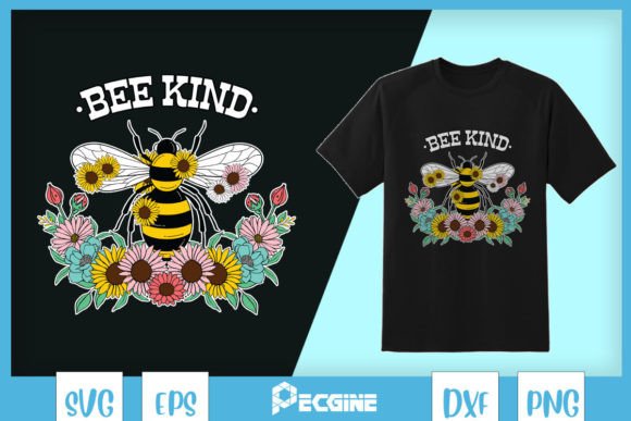 Bee Kind Floral Bumblebee Be Kind