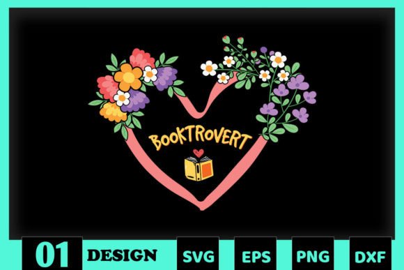 Book Floral Booktrovert Heart
