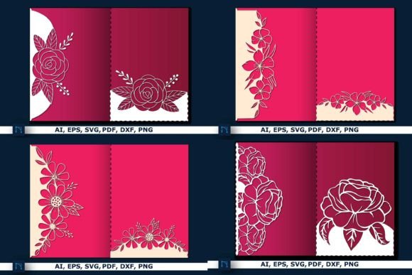 Cricut Floral Wedding Card Bundle SVG