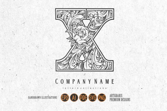 Elegant Letter Flourish Floral Logo