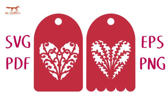 Filigree Heart Gift Tags SVG Cut File