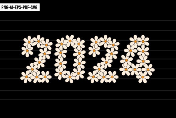 Floral 2024 New Year SVG