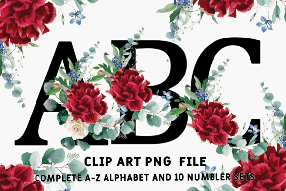 Floral Alphabet Sublimation