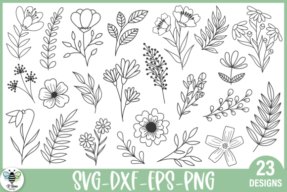 Floral and Foliage Doodles SVG Bundle