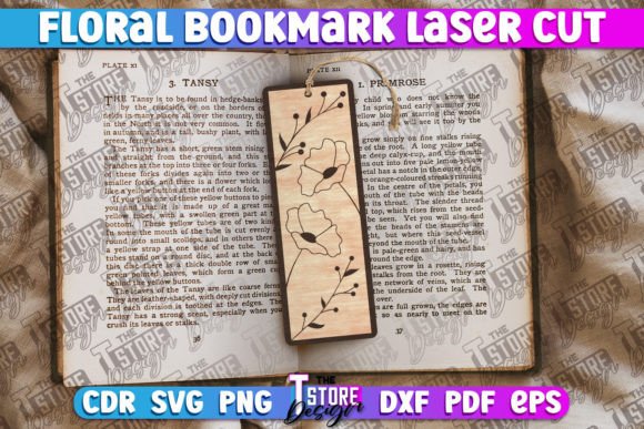 Floral Bookmark Laser Cut SVG Design