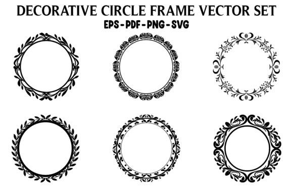 Floral Circle Frame Vector SVG Bundle