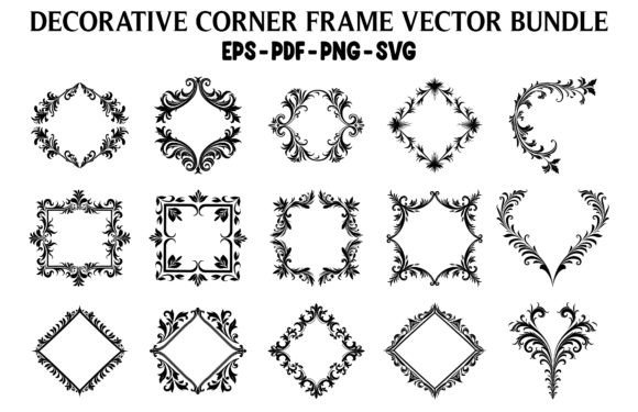 Floral Corner Frame Vector SVG Bundle