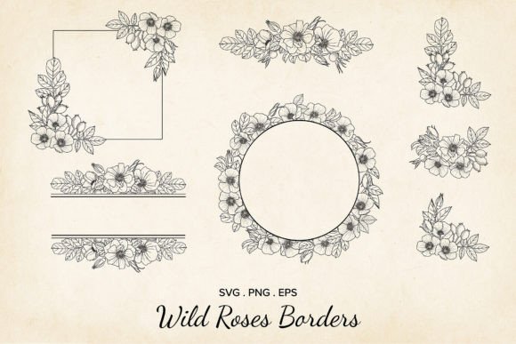 Floral Frames Borders, Vector, EPS SVG