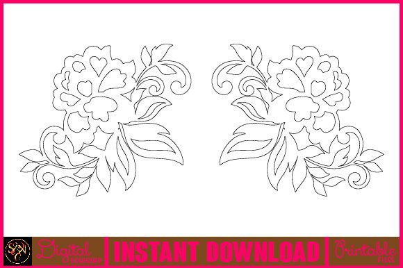 Floral Line Art Flower SVG Elements-12