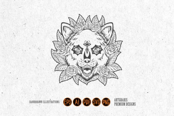 Floral Muerte Bear Head Elegance