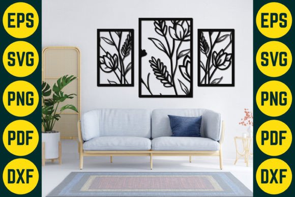 Floral Wall Decor Laser Cut Design 11