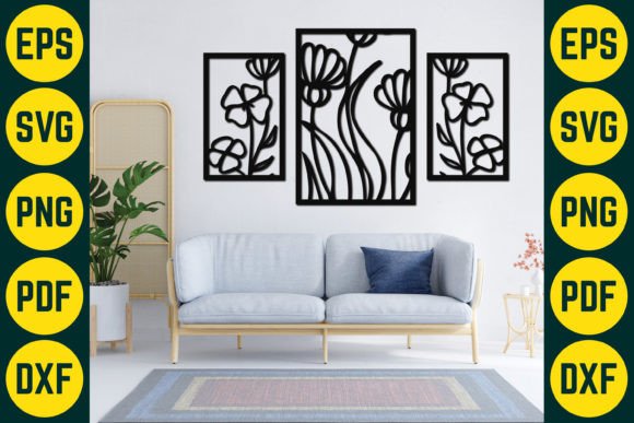 Floral Wall Decor Laser Cut Design 14