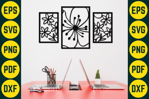 Floral Wall Decor Laser Cut Design 15