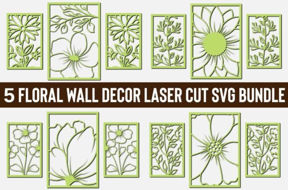 Floral Wall Decor Laser Cut SVG Bundle 2