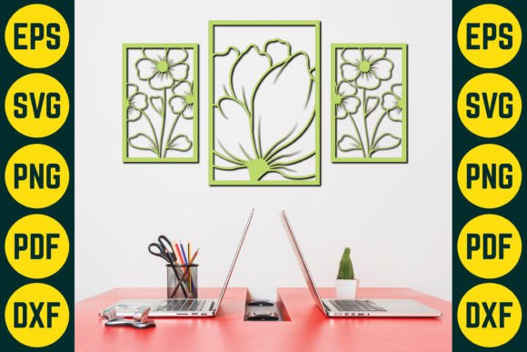 Floral Wall Decor Laser Cut SVG Design 3