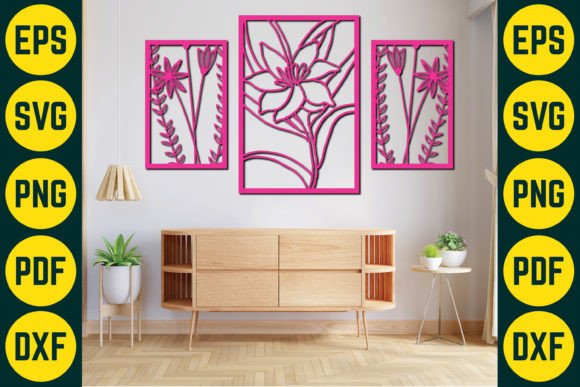 Floral Wall Decor Laser Cut SVG Design 7