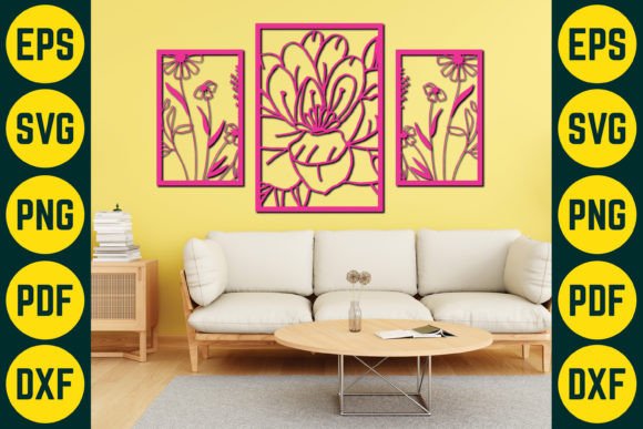 Floral Wall Decor Laser Cut SVG Design 8