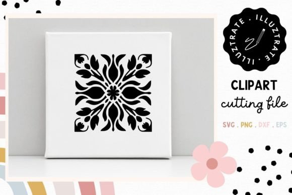 Flower Tile SVG Cut File Floral Tile