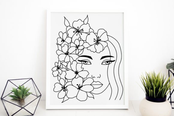 Head of Flowers SVG, Flower Head Woman