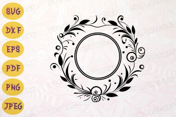 Heart Floral Leafy Wreath Love Frame SVG