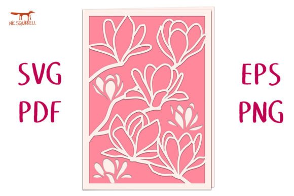 Magnolia Flower Card SVG Cut File
