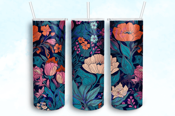 Retro Floral 20oz Tumbler Wrap