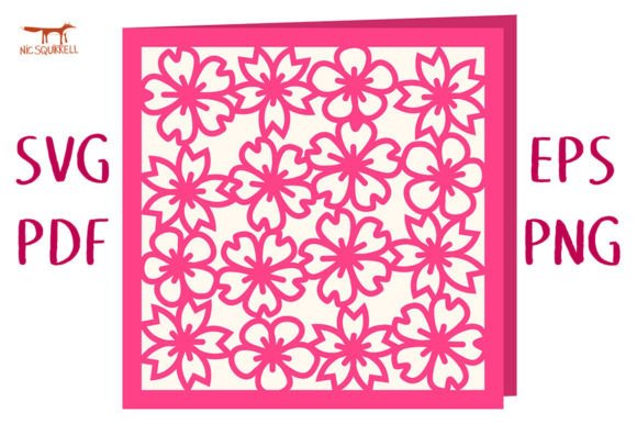 Sakura Cherry Blossom Lace Card SVG Cut