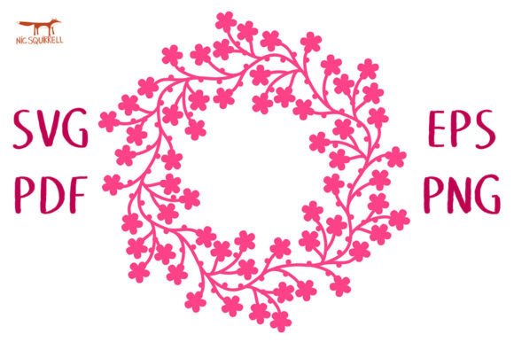 Spring Blossom Wreath SVG Cut File