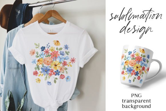 Sublimation Floral Design with Flowers