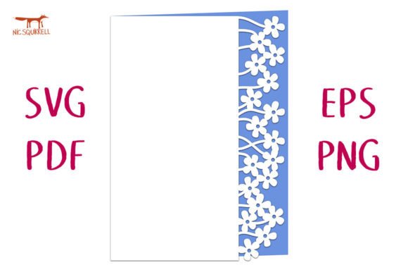 Tangled Flowers Lace Edged Card SVG Cut